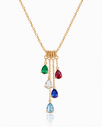 Gold Cascade Birthstone Necklace | Personalized Family Gift