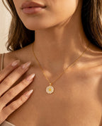 Gold Daisy Enamel Pendant Necklace | Dainty Floral Jewelry