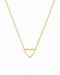 Gold Heart Necklace, Dainty Heart Pendant - 925k Sterling Silver