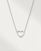 Gold Heart Necklace, Dainty Heart Pendant - 925k Sterling Silver