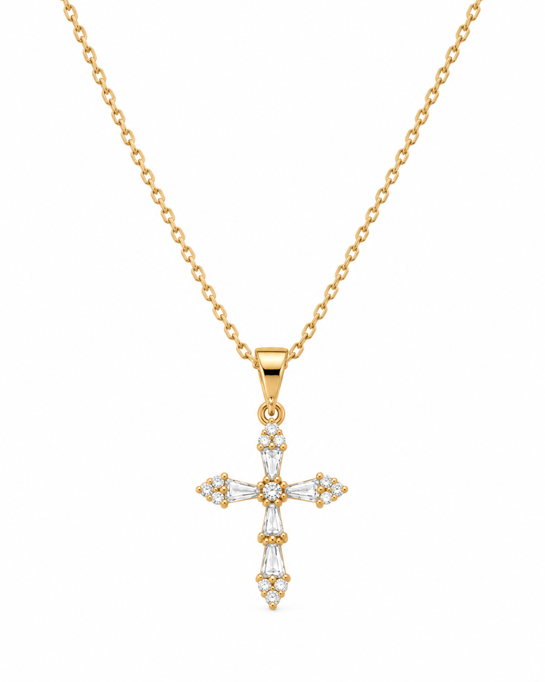 Gold Vermeil Dainty Cross Necklace - Faith Jewelry