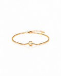 Initial Bracelet, Personalized Gold Letter Bracelet - 925k Sterling Silver