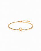 Initial Bracelet, Personalized Gold Letter Bracelet - 925k Sterling Silver