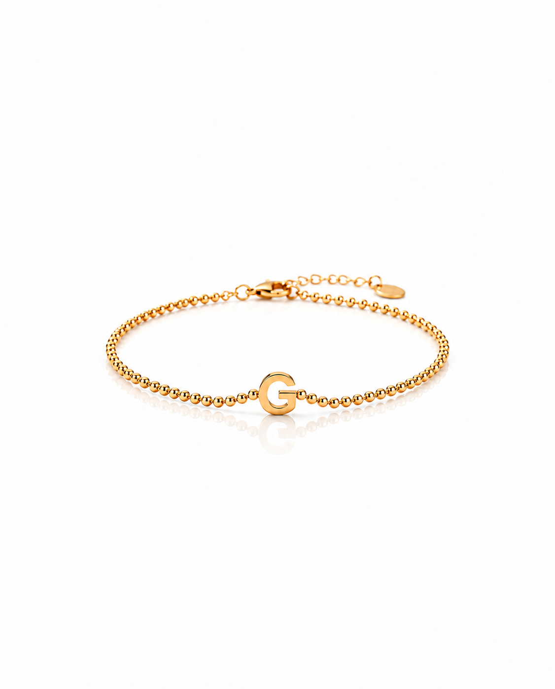 Initial Bracelet, Personalized Gold Letter Bracelet - 925k Sterling Silver