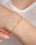 Initial Bracelet, Personalized Gold Letter Bracelet - 925k Sterling Silver
