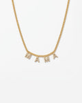 Pave Diamond MAMA Letter Necklace - Gold Curb Chain