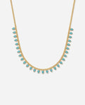 Dainty Gold Necklace with Turquoise Teardrops