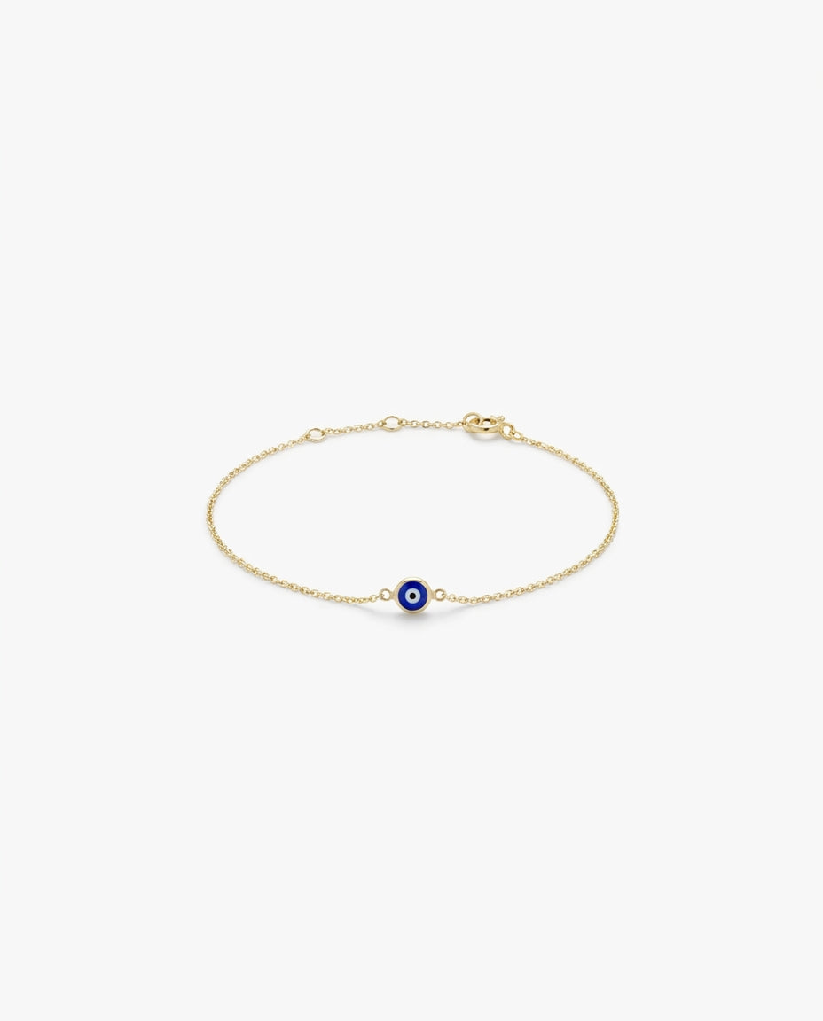 Dainty Gold Evil Eye Bracelet for Daily Protection