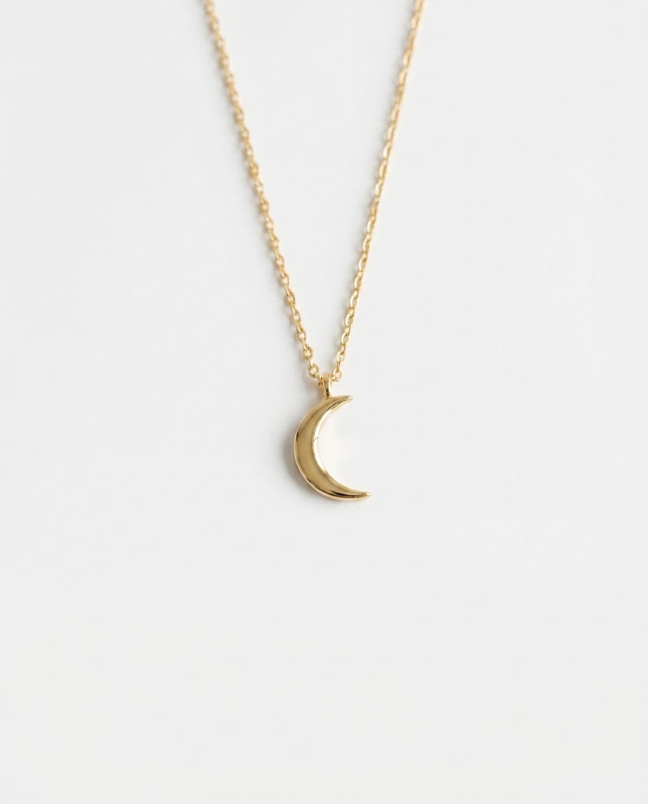 Gold Crescent Moon Necklace | Dainty Celestial Jewelry