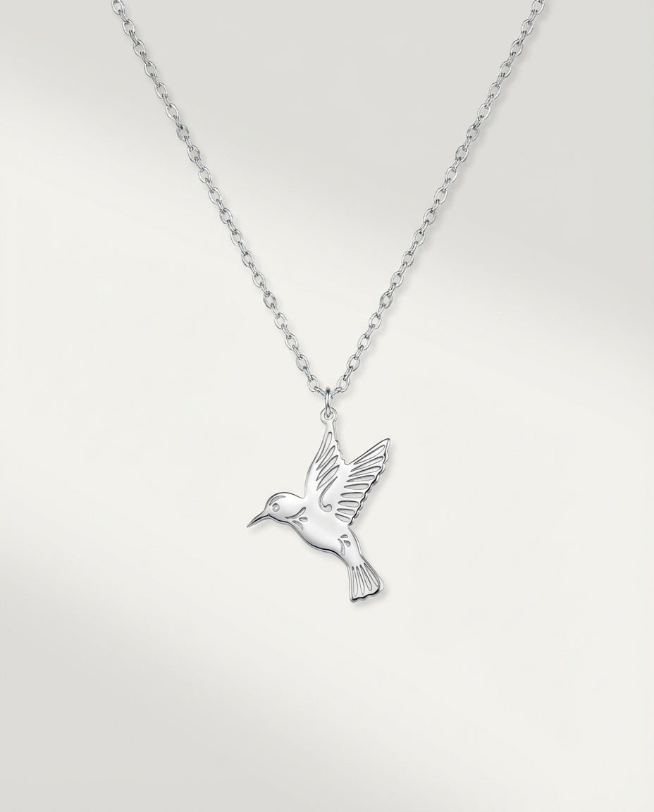 Minimal Mockingbird Necklace, Lucky Talisman - Dainty Jewelry