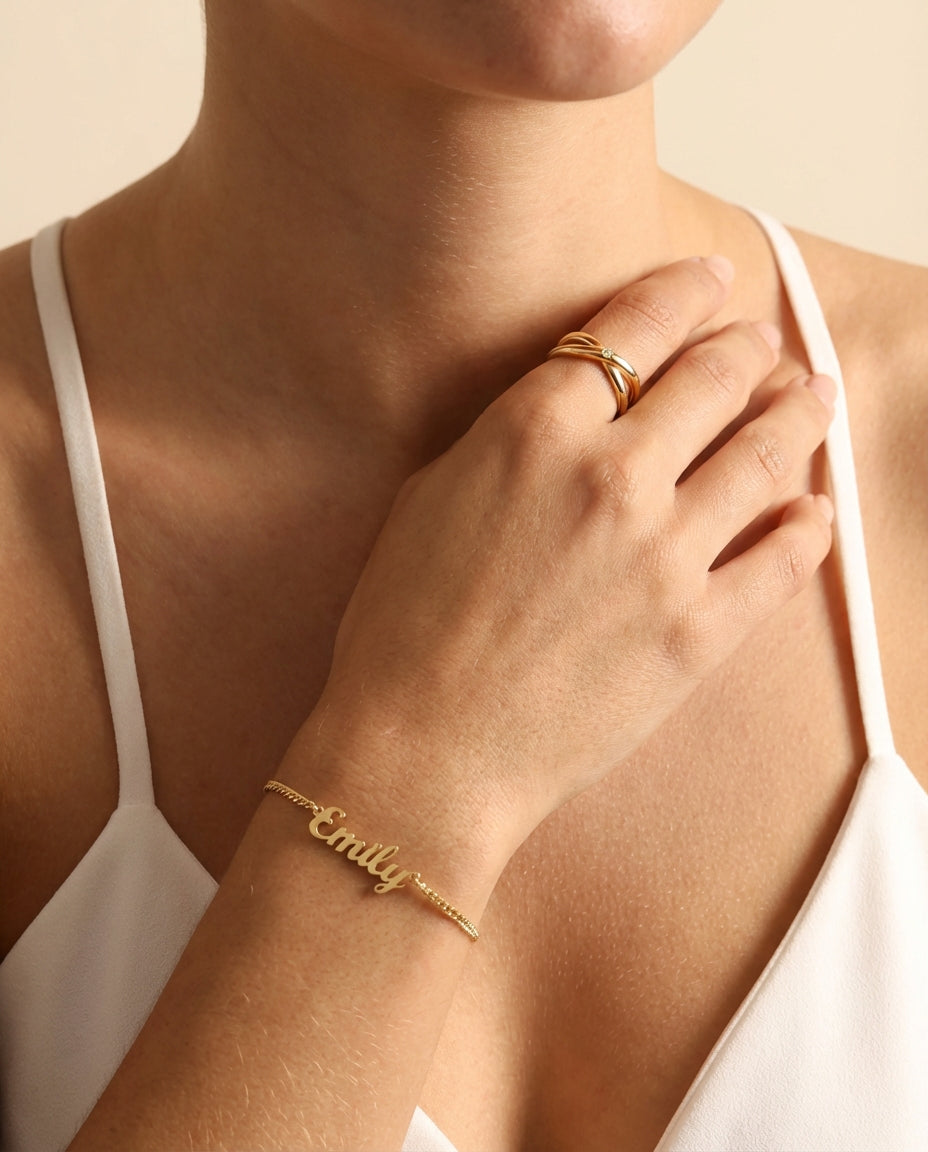 925k Silver Dainty Name Bracelet - Bracelet Jewelry