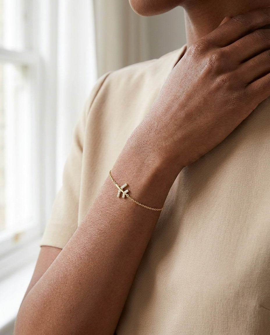 Dainty Gold Airplane Bracelet | Travel Jewelry