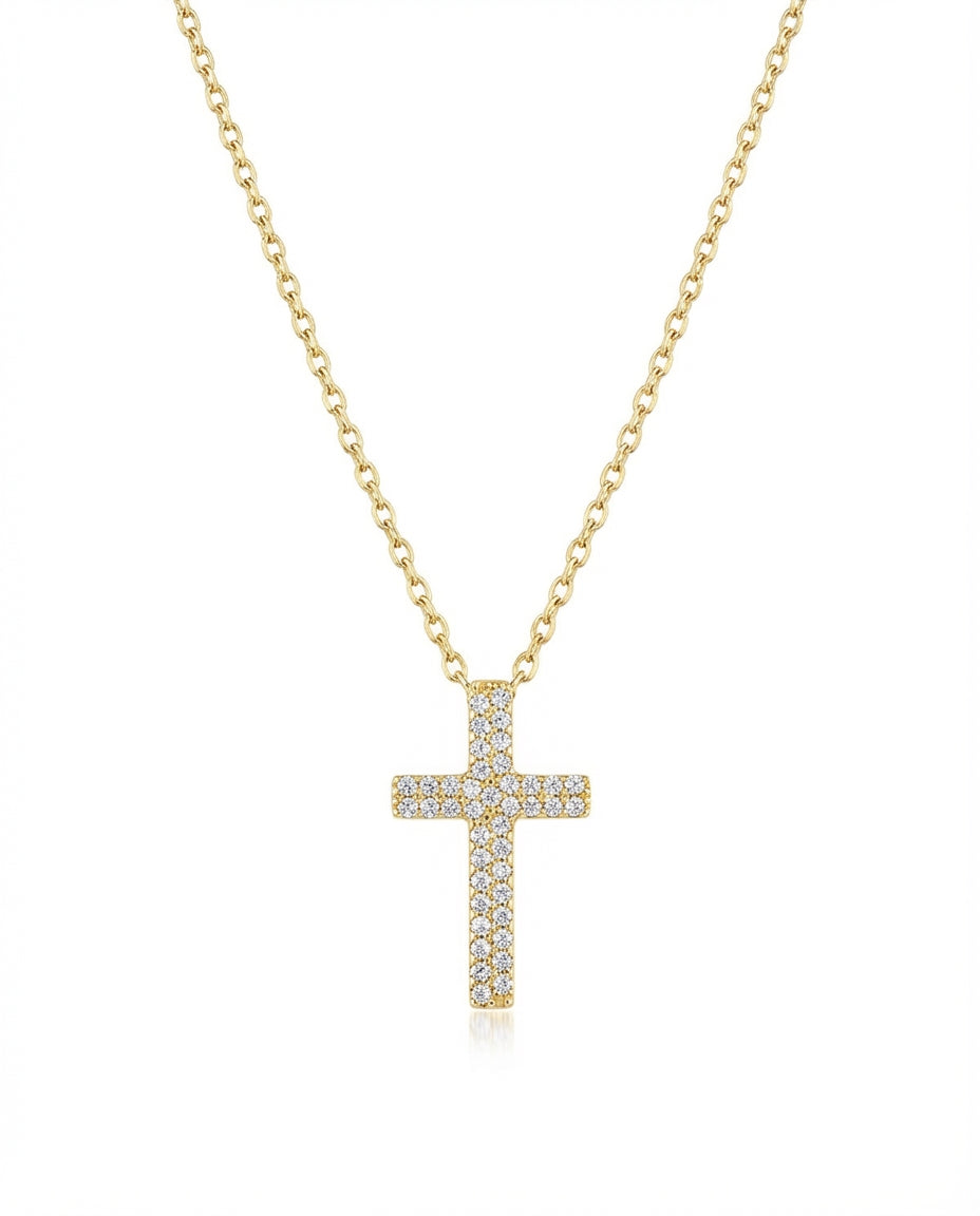 Elegant Diamond Cross Necklace Cross Jewelry - 14k Solid Gold