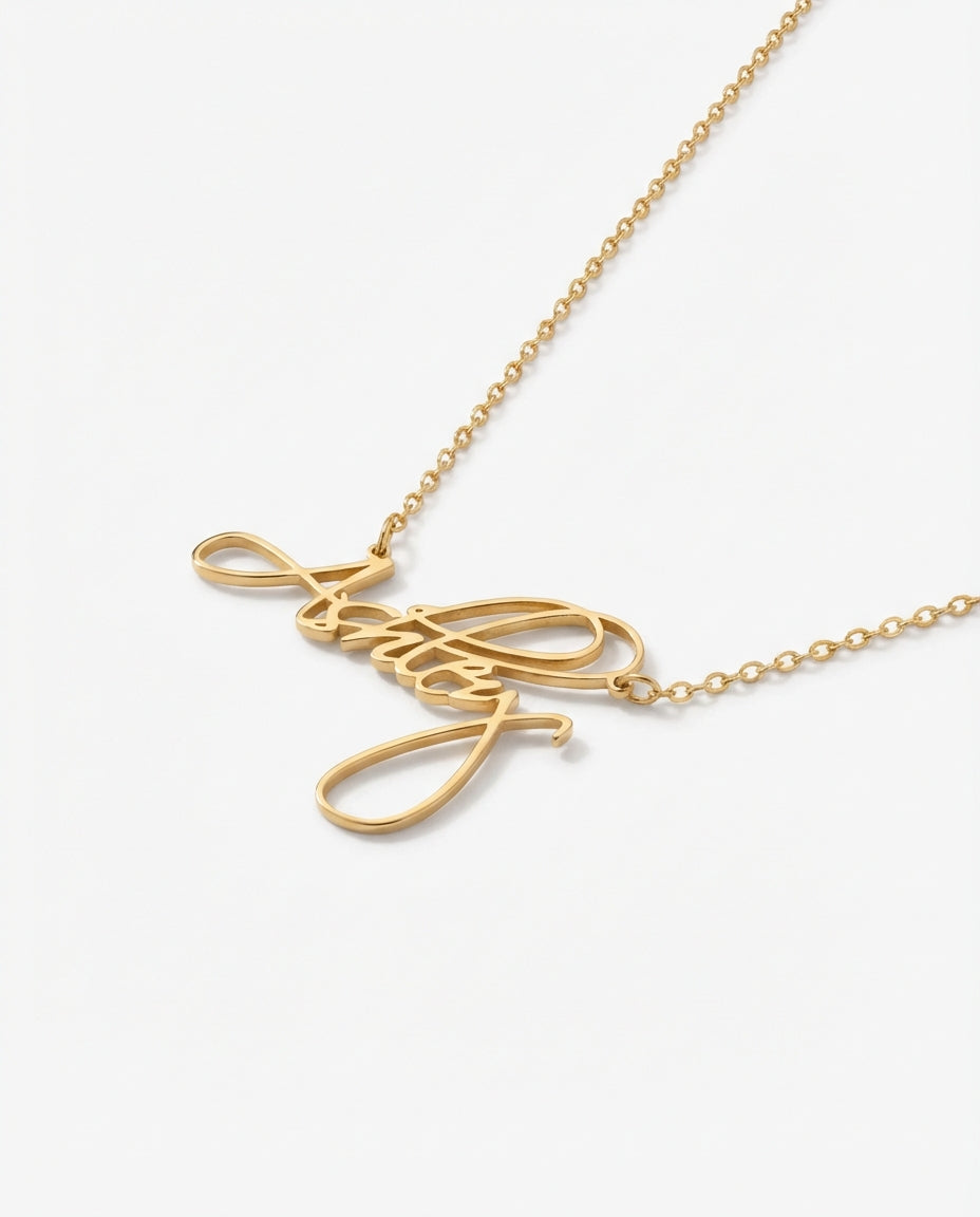 Personalized Name Necklace - Dainty Gold Script Chain - Custom Jewelry Gift - 925k Sterling Silver