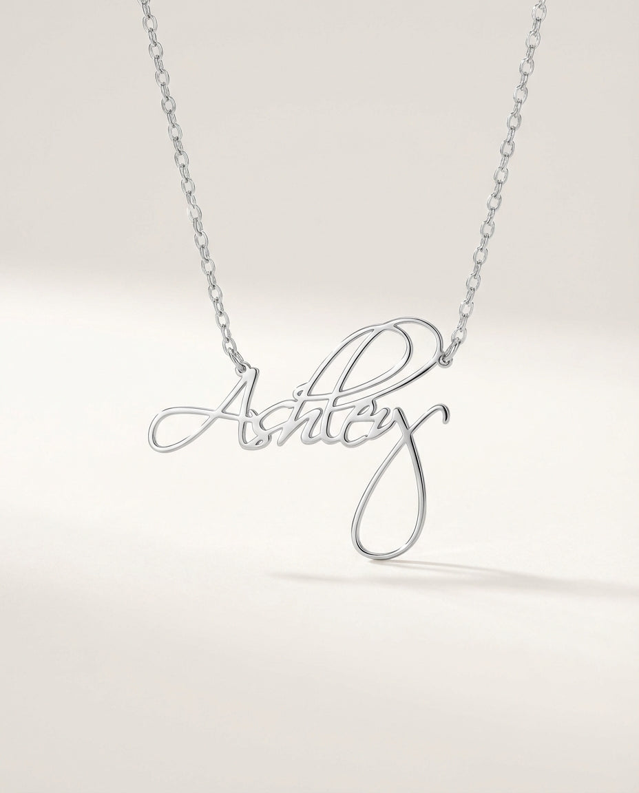 Personalized Name Necklace - Dainty Gold Script Chain - Custom Jewelry Gift - 925k Sterling Silver