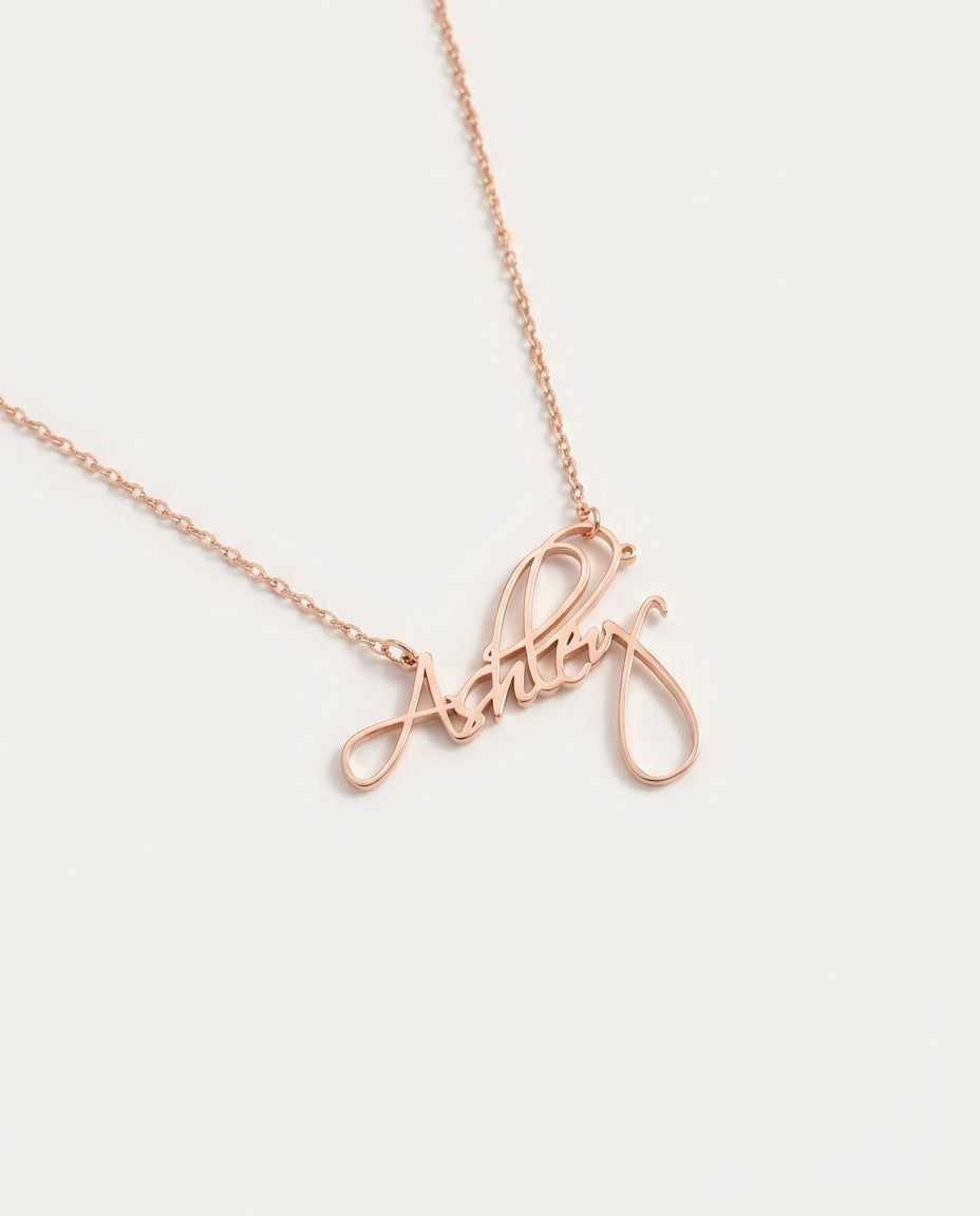 Personalized Name Necklace - Dainty Gold Script Chain - Custom Jewelry Gift - 925k Sterling Silver