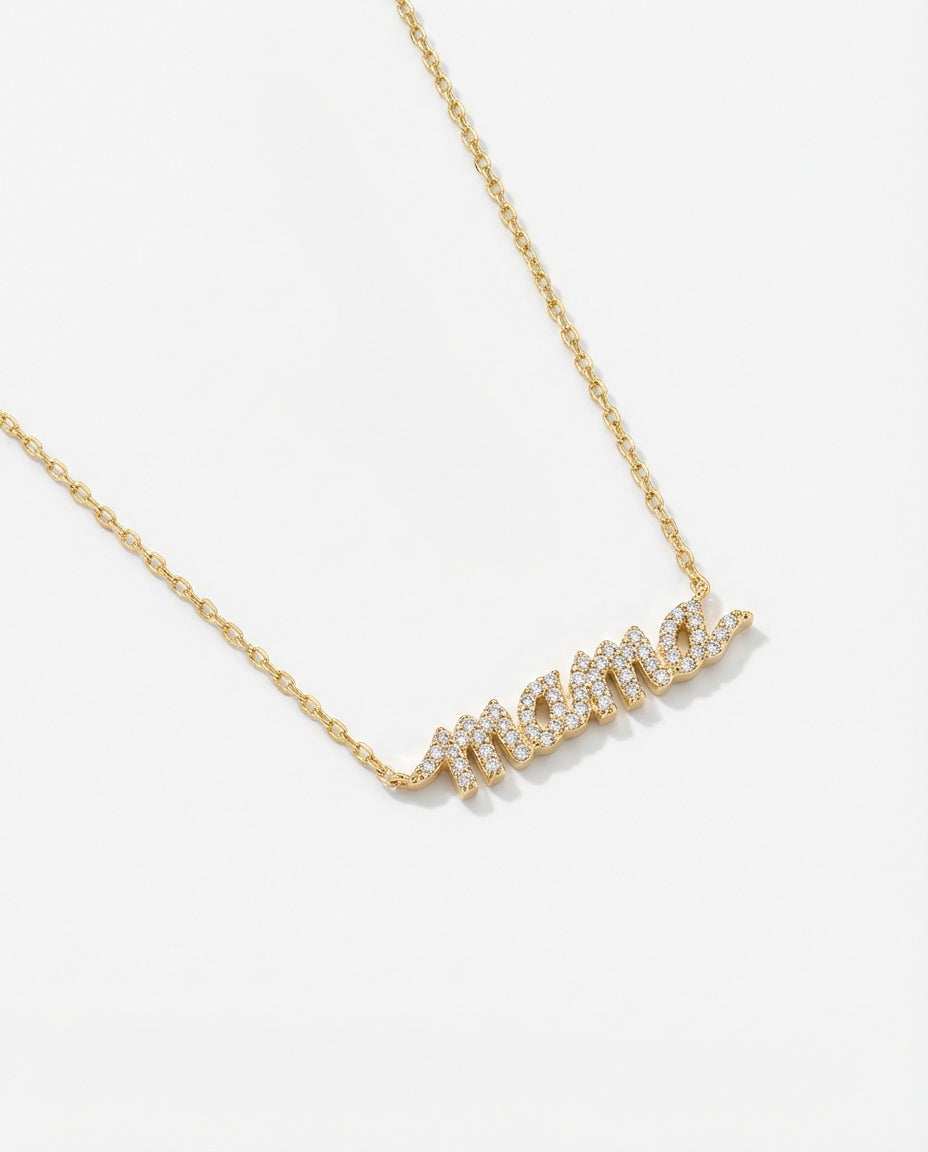 Dainty Gold mama Necklace - 925k Sterling Silver