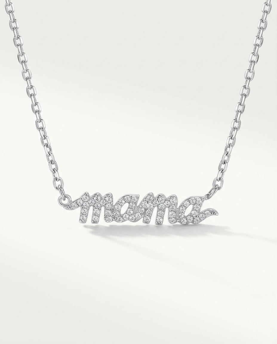Dainty Gold mama Necklace - 925k Sterling Silver