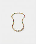 Vivid Rainbow Gemstone Gold Tennis Necklace