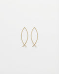 Elegant Gold Criss-Cross Arc Earrings