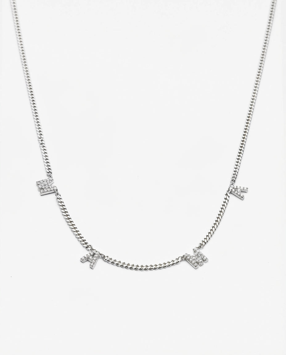 MAMA Letter Necklace with Curb Chain - Initial Jewelry