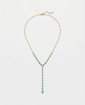 Dainty Turquoise & Gold Lariat Y-Necklace