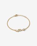 Personalized Gold Initial Bracelet with Diamond Accent