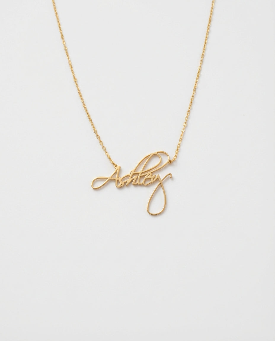 Personalized Name Necklace - Dainty Gold Script Chain - Custom Jewelry Gift - 925k Sterling Silver