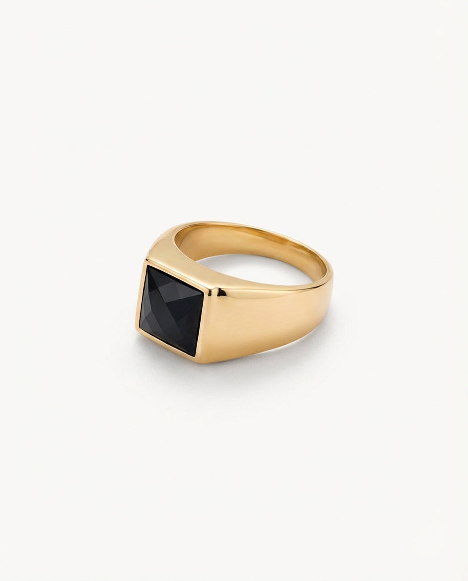 Bold Square Statement Ring for Men - Onyx Jewelry