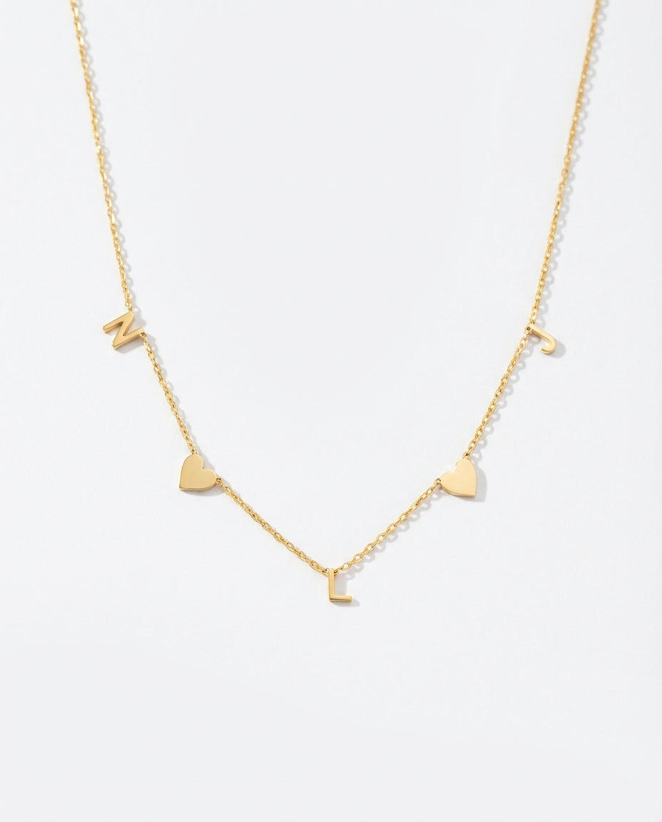 Personalized Gold Name Necklace - Dainty Letter Chain - Custom Jewelry Gift - 925k Sterling Silver