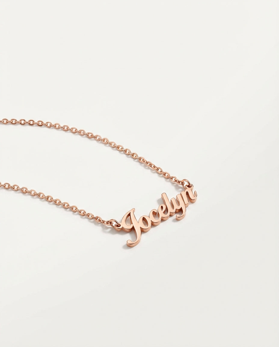 Custom Name Necklace, Personalized Gold Name Jewelry - 925k Sterling Silver