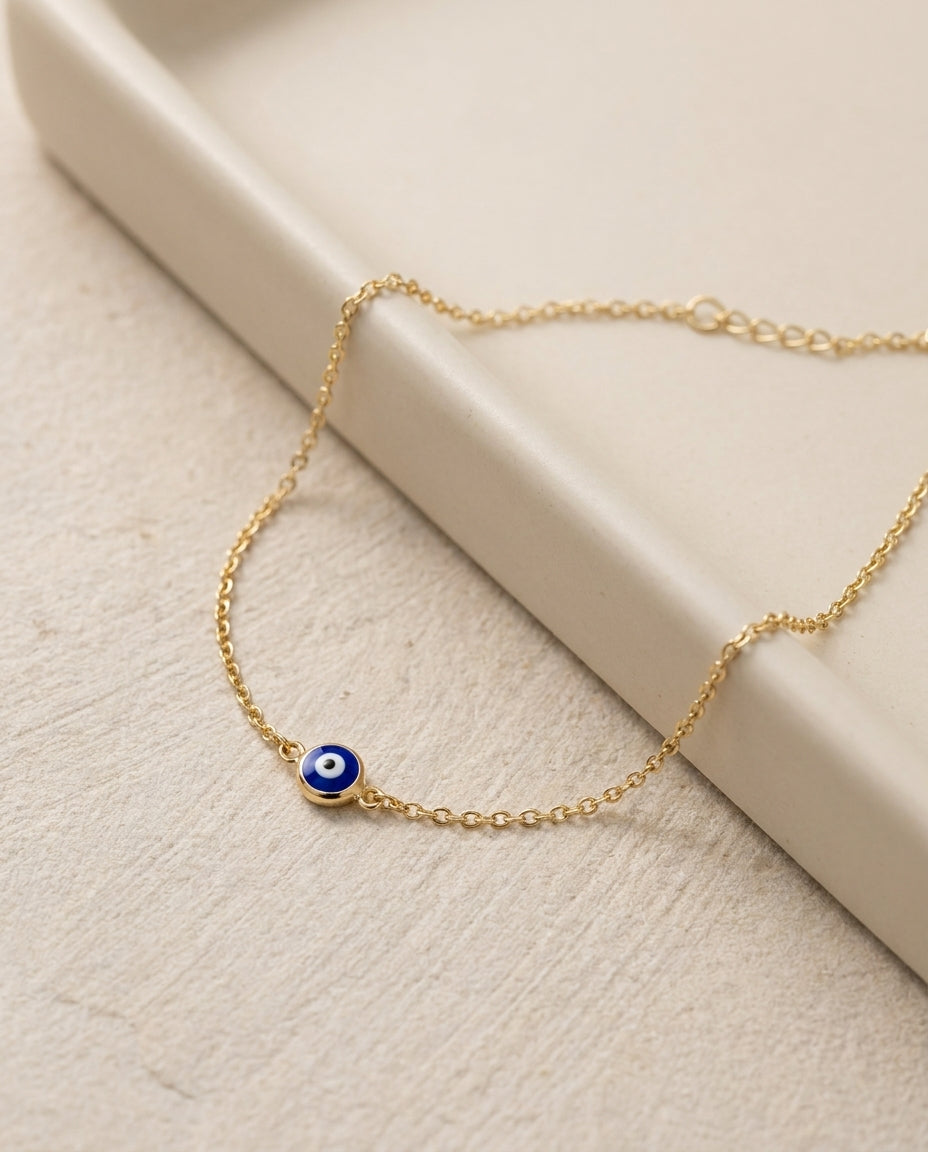 Dainty Gold Evil Eye Bracelet for Daily Protection