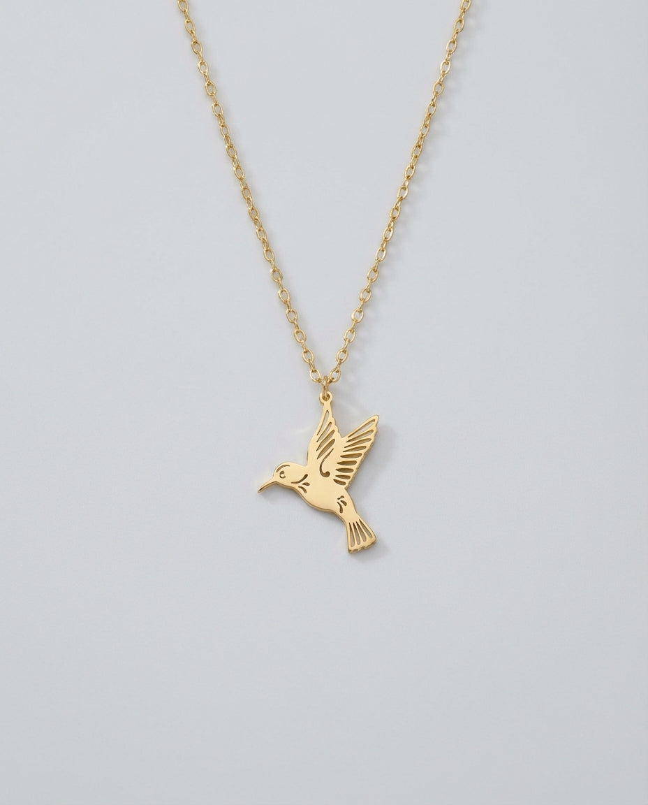 Minimal Mockingbird Necklace, Lucky Talisman - Dainty Jewelry