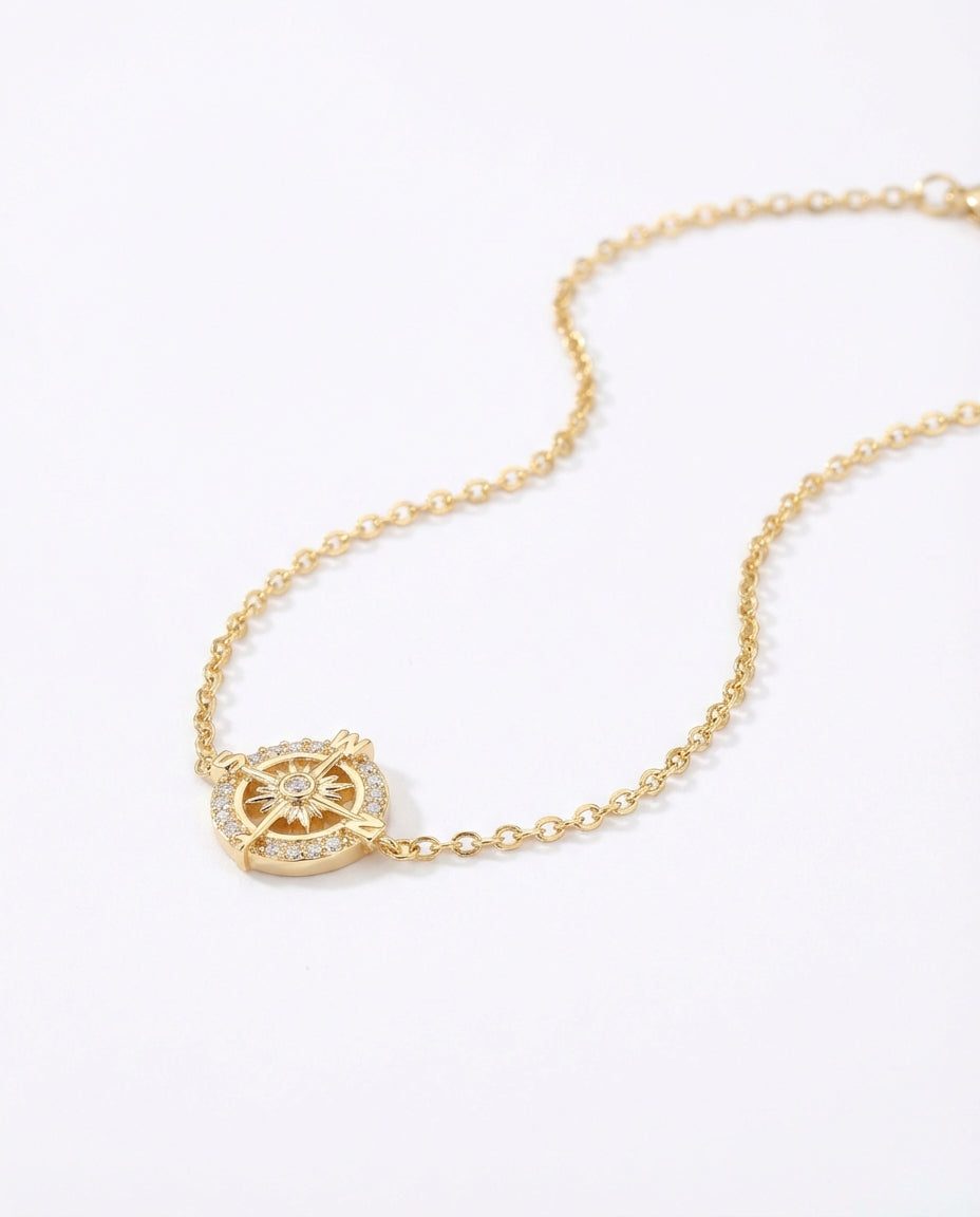 Silver Compass Bracelet - Dainty Travel Jewelry - Meaningful Gift for Her