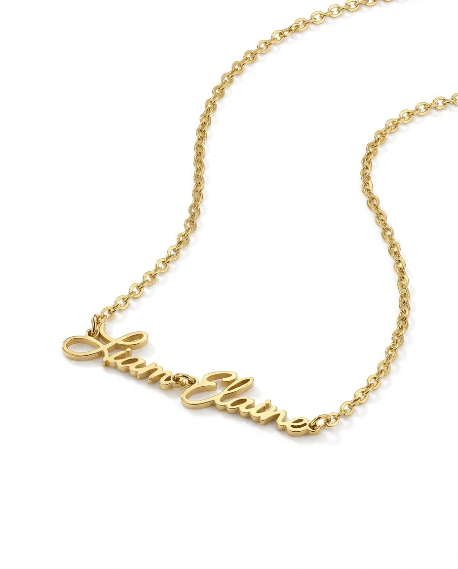 Two Name Bracelet - Personalized Double Name Jewelry - Custom Gift for Her