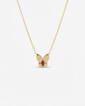Butterfly Pendant Necklace with Birthstone