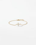 Dainty Sideways Cross Bracelet in Gold - Faith Jewelry