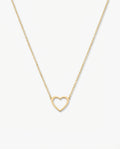 Gold Heart Necklace, Dainty Heart Pendant - 925k Sterling Silver