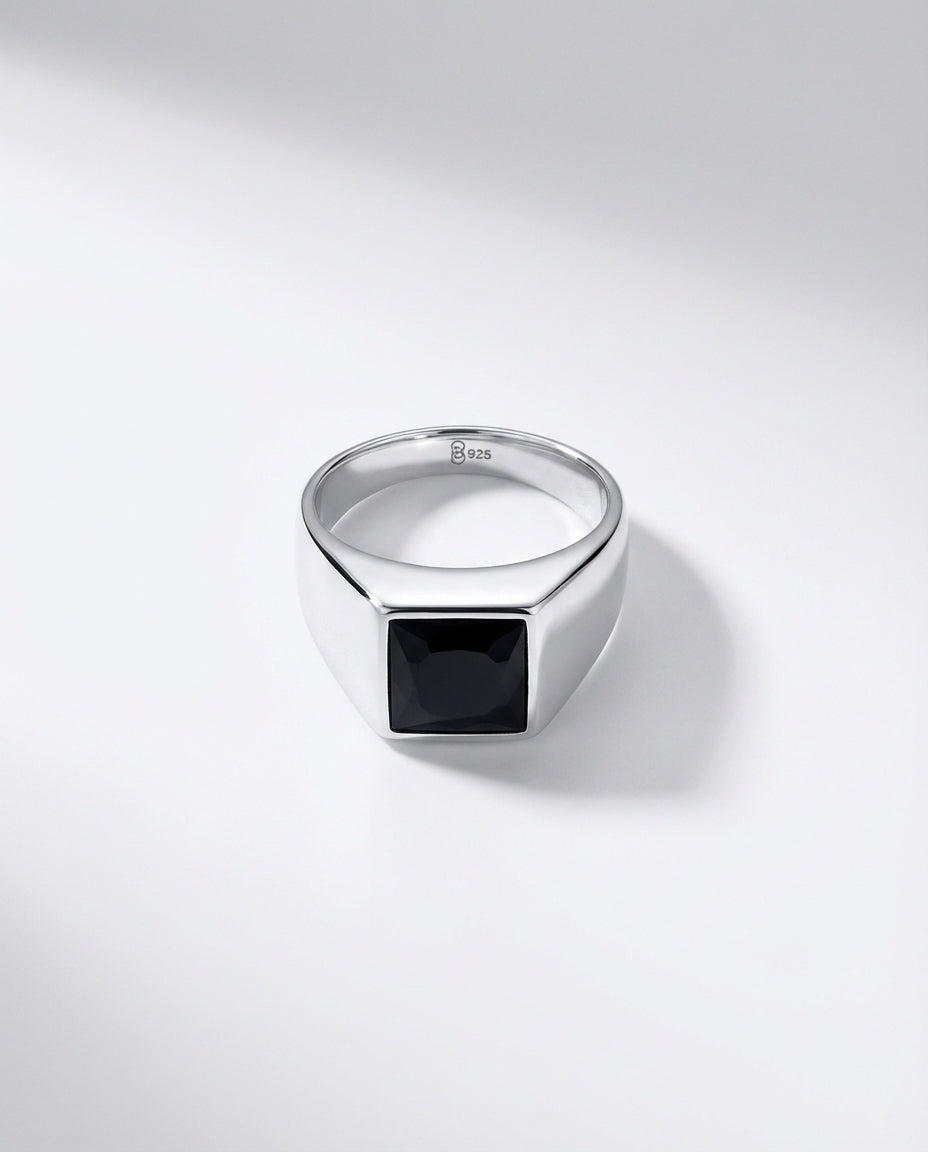 Bold Square Statement Ring for Men - Onyx Jewelry