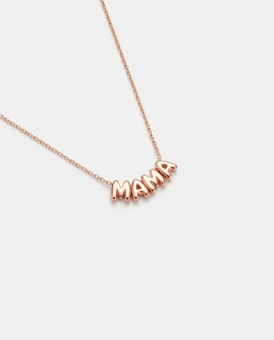 Bubble Initial MAMA Necklace - Mom Jewelry
