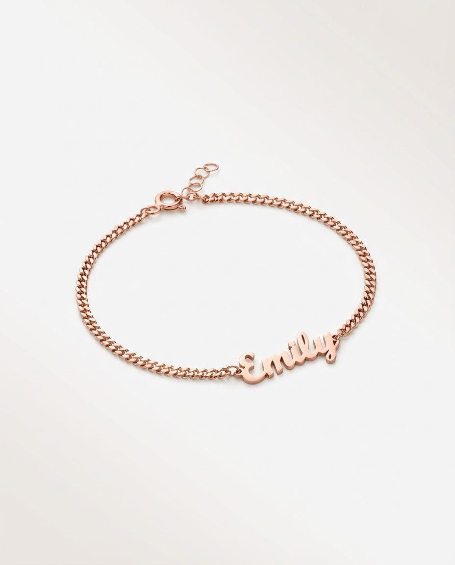 925k Silver Dainty Name Bracelet - Bracelet Jewelry