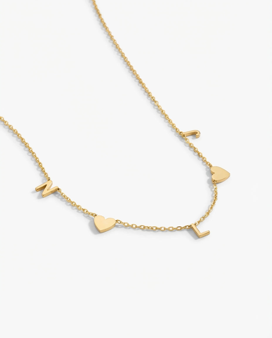 Personalized Gold Name Necklace - Dainty Letter Chain - Custom Jewelry Gift - 925k Sterling Silver