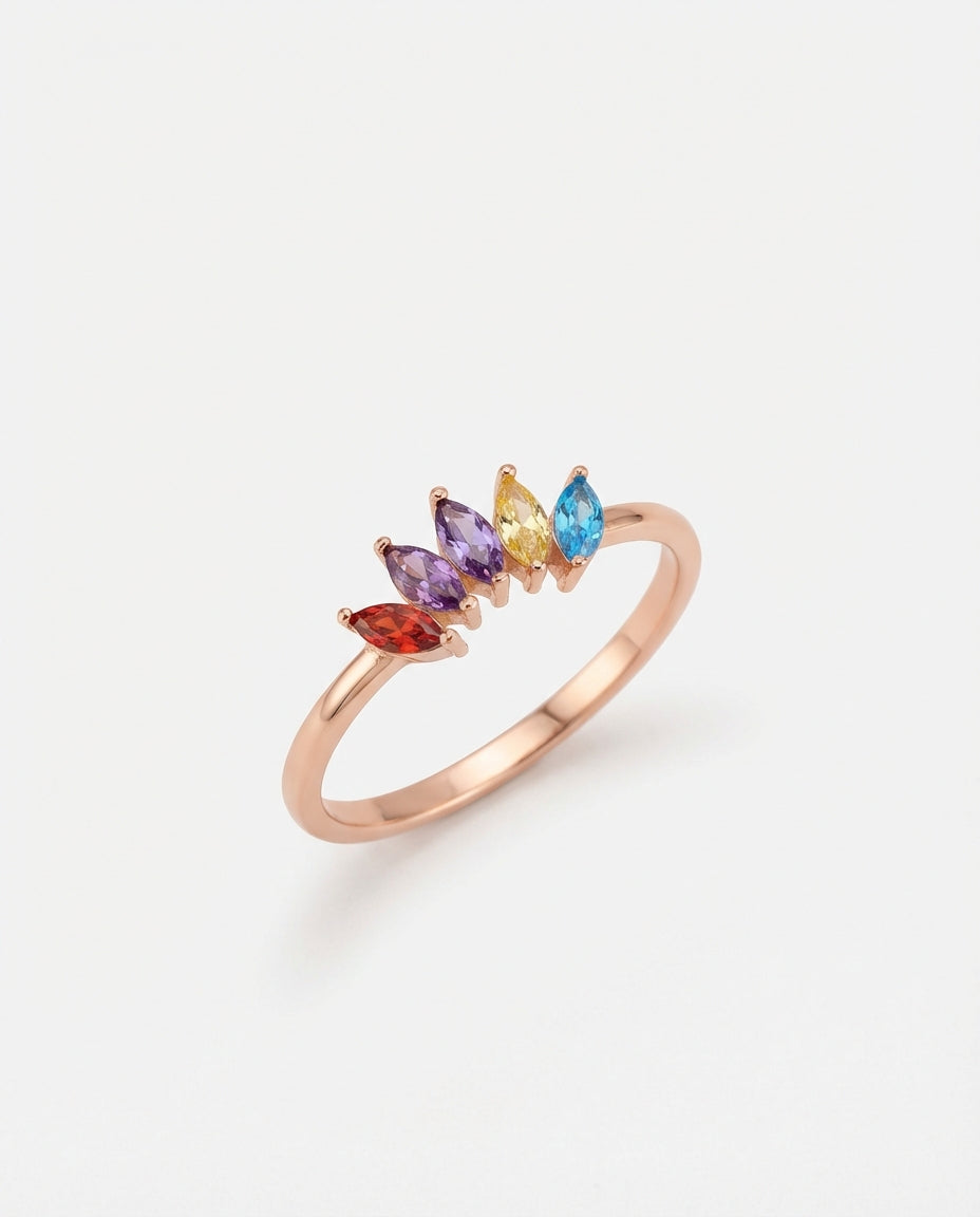 Birthstone Ring - Multi Stone Family Ring - Colorful Gem Jewelry Gift