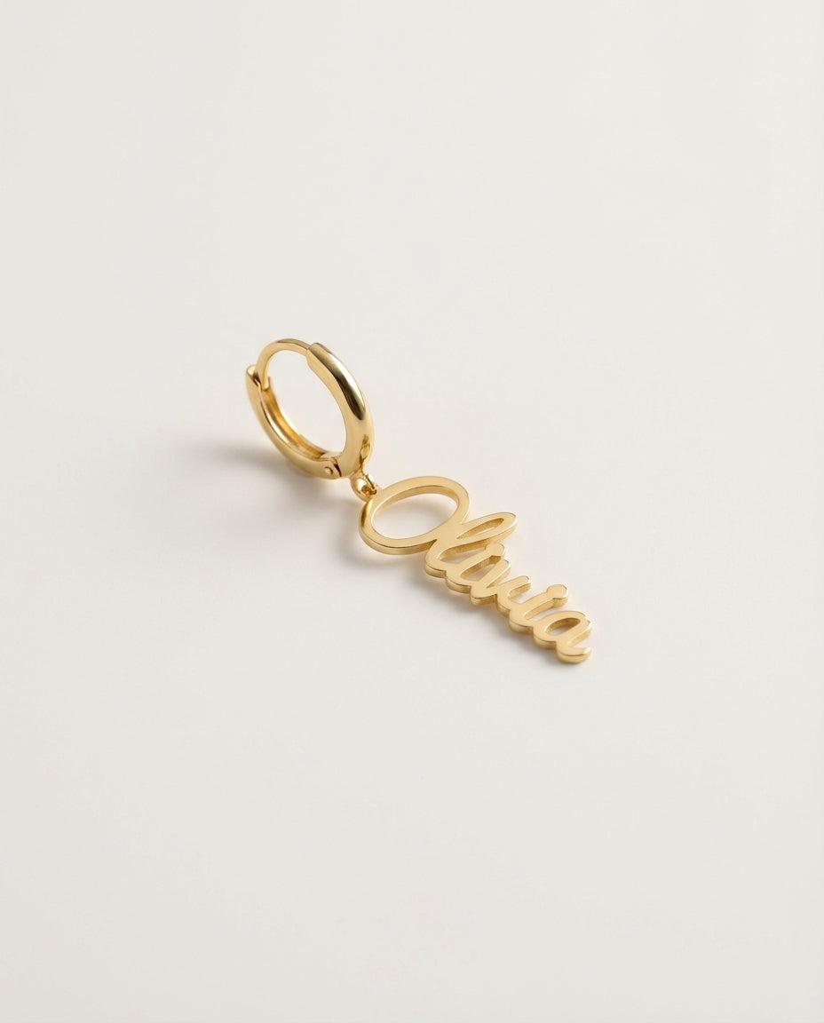 Custom Name Earrings, Personalized Gold Drop Earrings