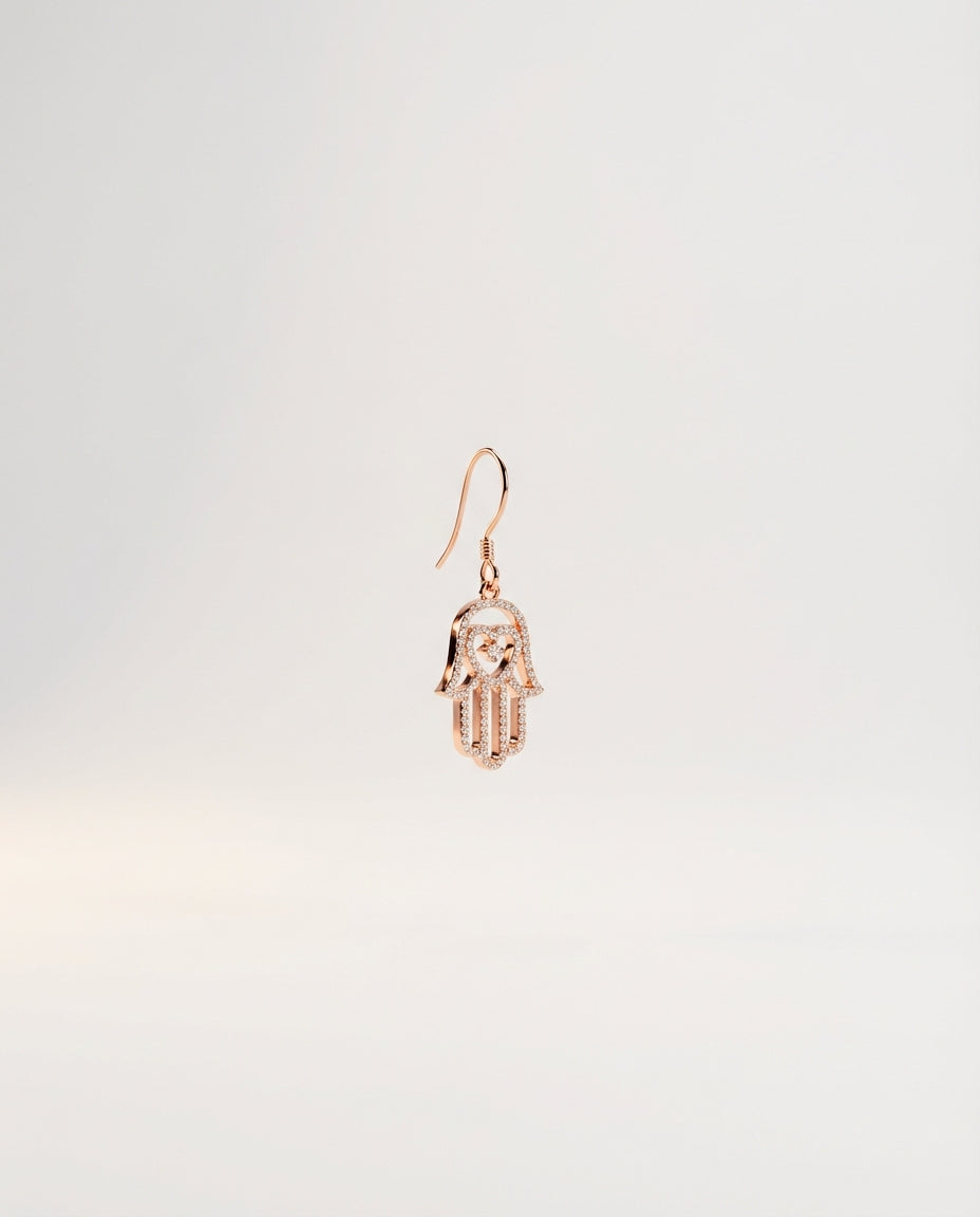 CZ Hamsa Hand Earrings, Dangle Jewelry