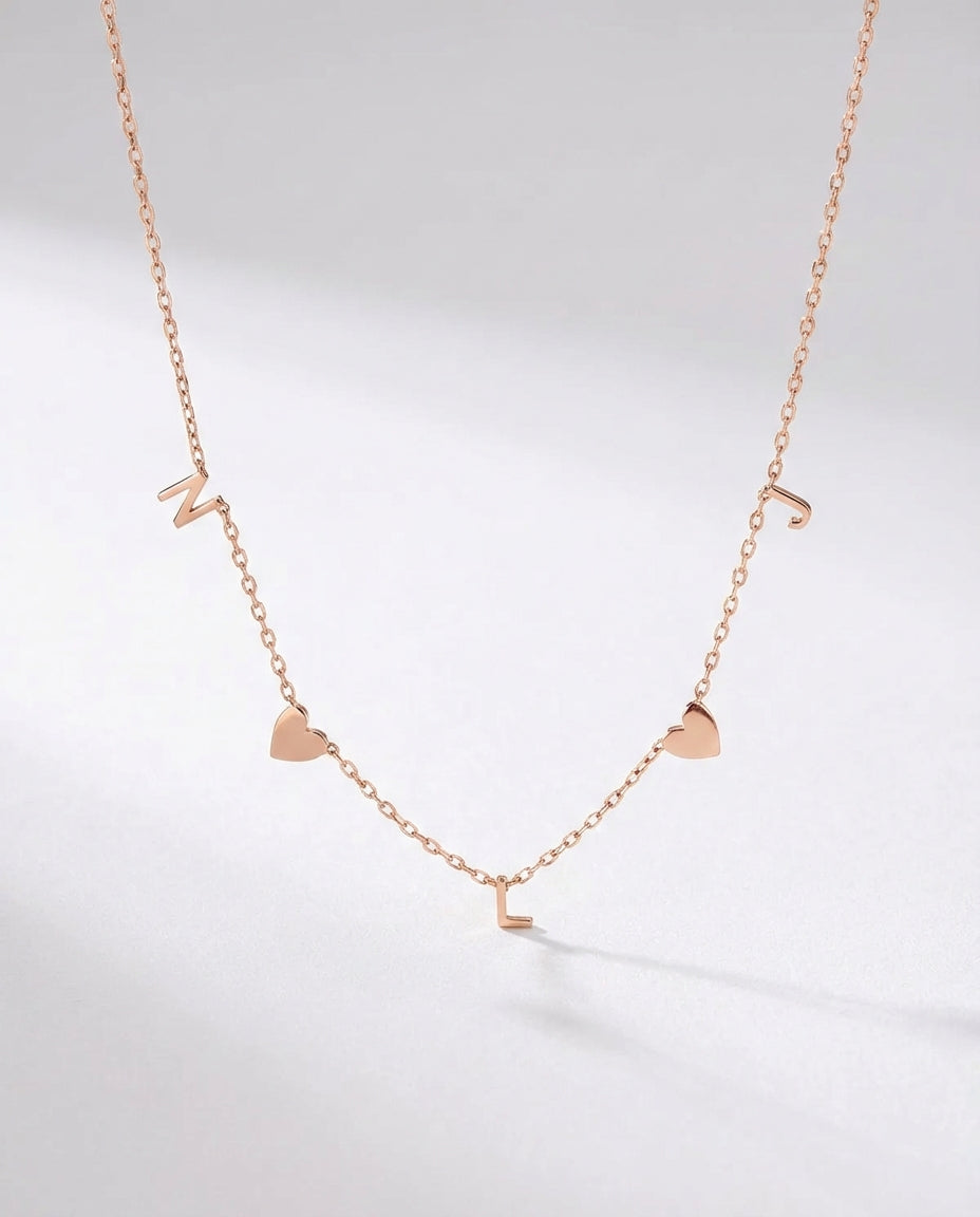 Personalized Gold Name Necklace - Dainty Letter Chain - Custom Jewelry Gift - 925k Sterling Silver