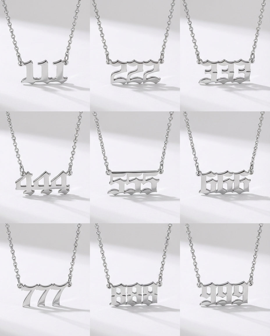 Angel Number Necklace, History Necklace - 925k Sterling Silver