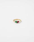 Romantic Toi et Moi Ring with Dual Pear Birthstone