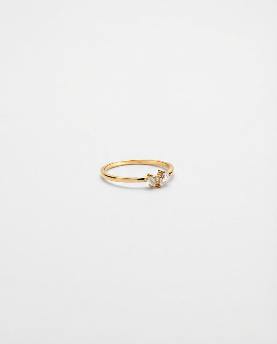 Minimalist Baguette & Oval Stone Ring