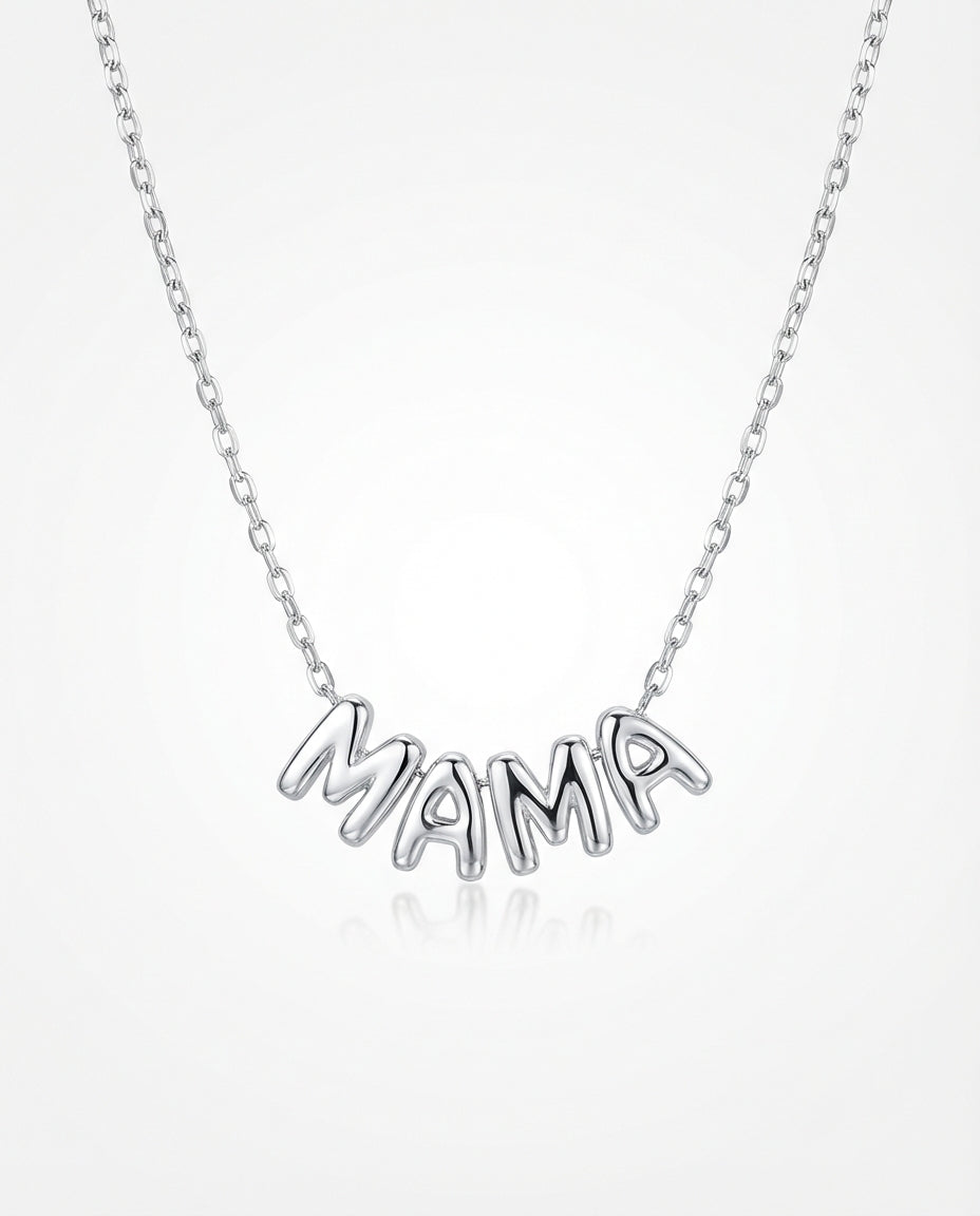 Bubble Initial MAMA Necklace - Mom Jewelry
